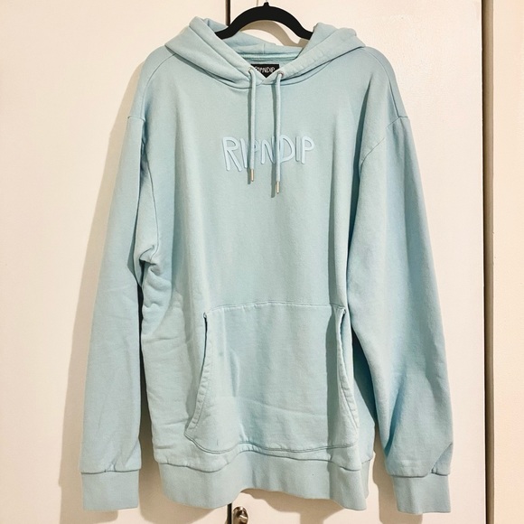 Ripndip Rubber Logo Pullover Hoodie (Light Blue) - Picture 1 of 1